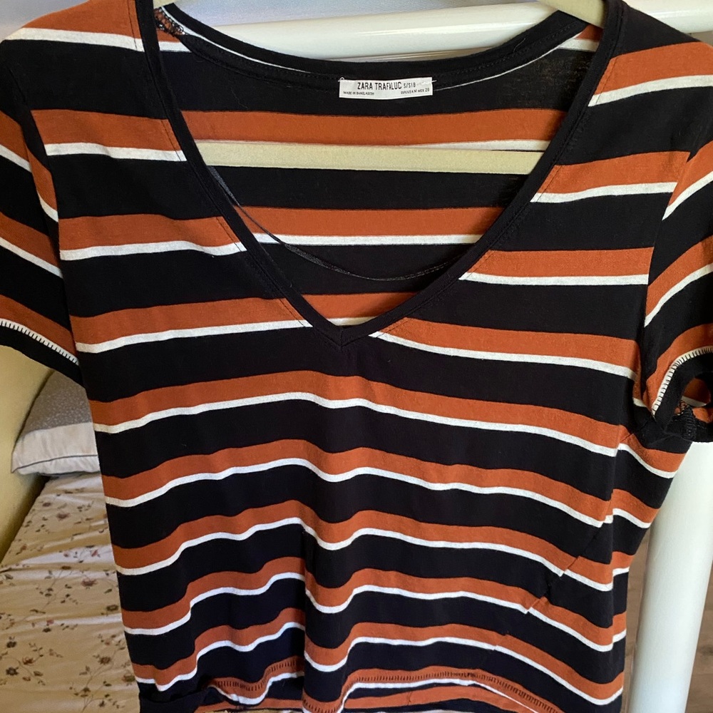 Zara striped crop top